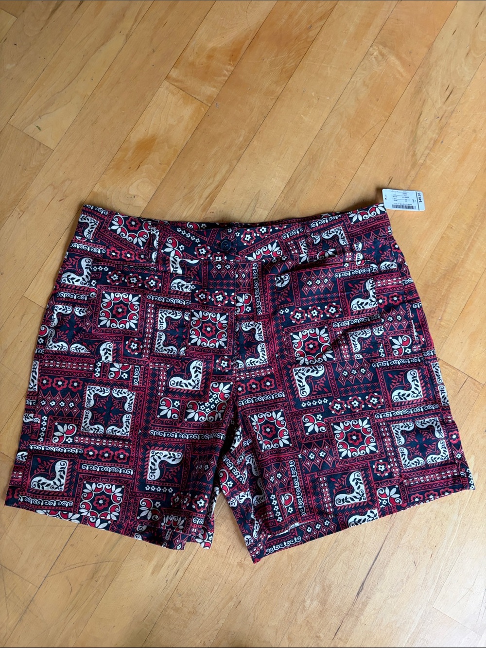 Linen Paisley Indie Boho NWT Women’s Shorts Playful Relaxed Airy Cool Comfy 16P